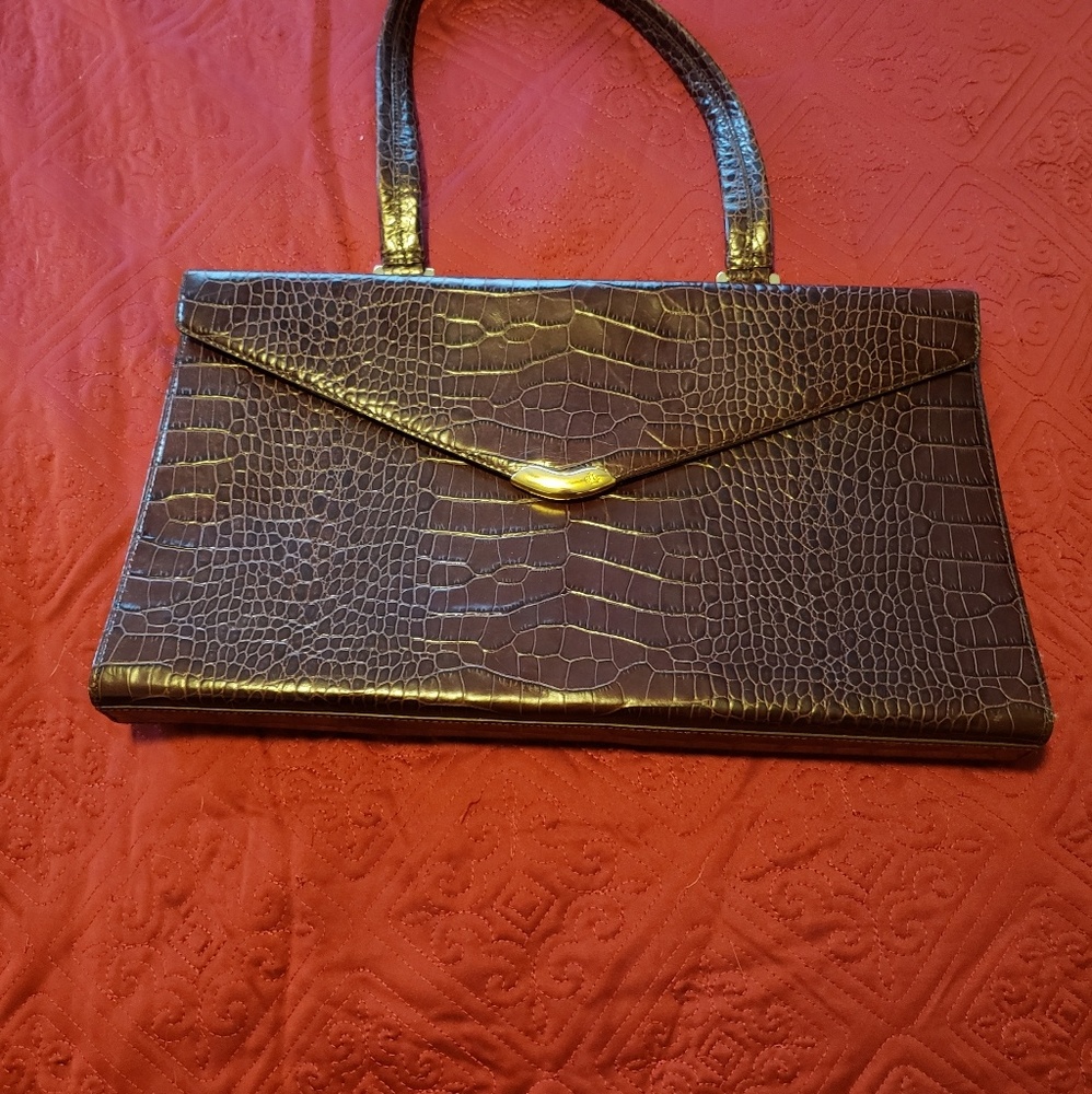 Like new croc skin Ralph Lauren handbag